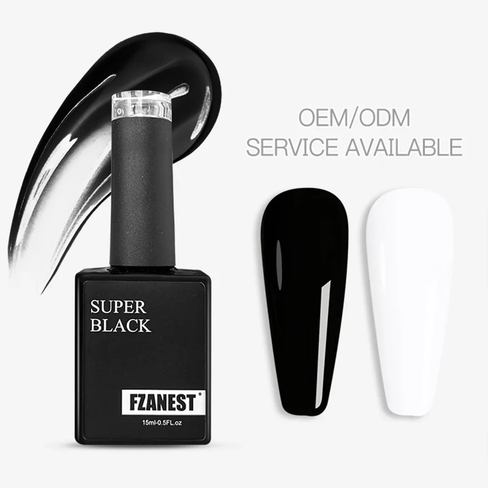 Super White Gel Polish Not Yellowing Super Black Nail Polish 15ml Bottles Private Label Colour Led uv Gel Nail Polish