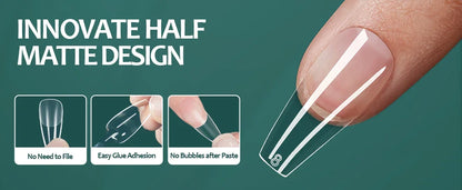 Nailpop 600PCS Soft Gel X Nail Tips Full Cover Coffin Stiletto Fake Nails Extra Short Almond Square Soak Off Gel False Nail Tips