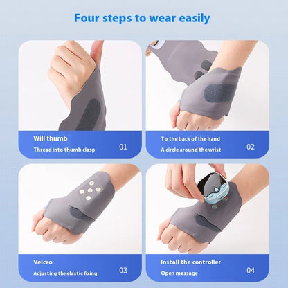 Electric Heating Wrist Guard Vibration Massage 9 Levels Hot Compress Wrist Brace Protector Wrap Rechargeable Heating Wristband