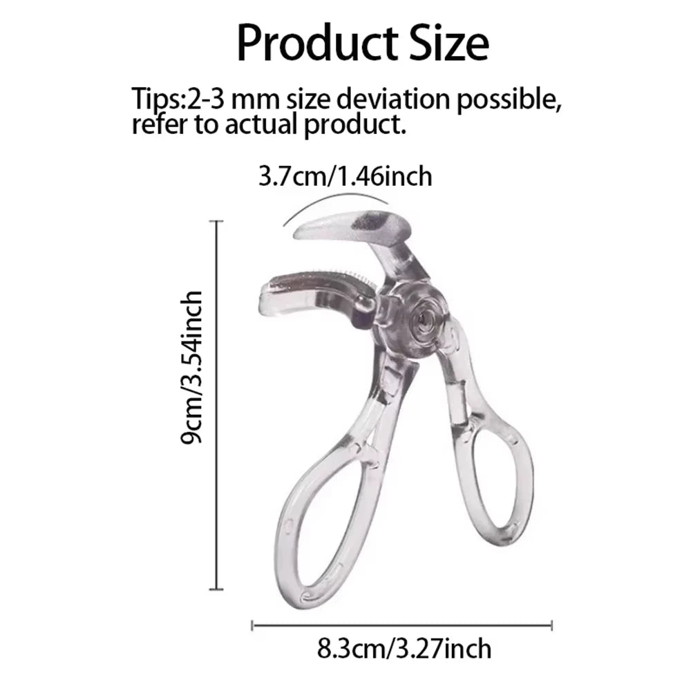 Professional Eyelash Curler Frameless One-clip Curling Comb Tooth Eyelash Curler with Refill Pad Long-lasting Shaping Lash Tools