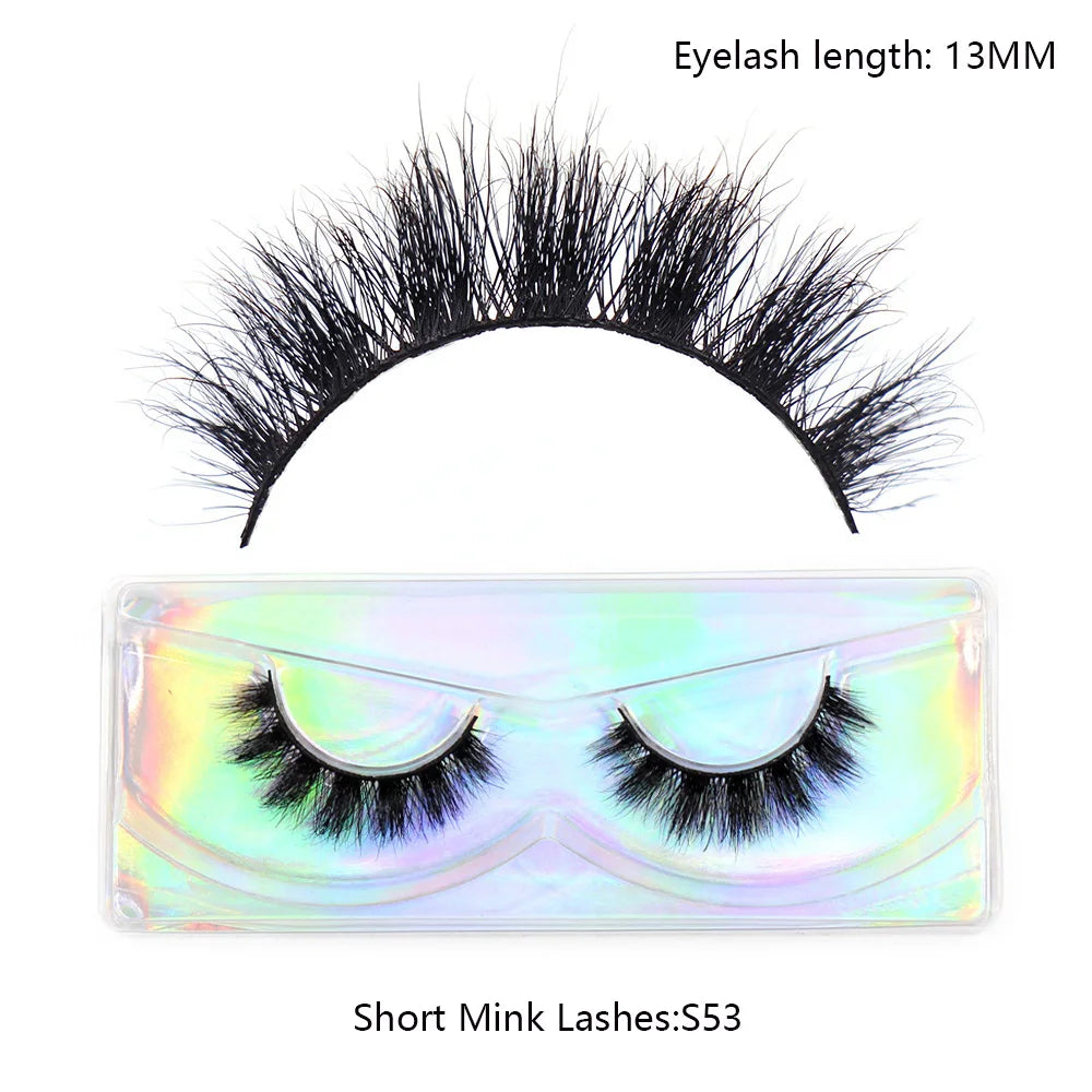 LEHUAMAO Makeup Mink Lashes 3D Short Mink Eyelashes Natural False Eyelashes Fluffy Mink Lashes Extension 12mm-15mm Eyelashes