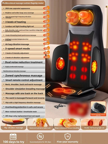 Massage Seat Cushion with Heat Full Body Vibration Warmer Back Massager for Chair Pad Kneading Christmas Gifts for Women Men Hom