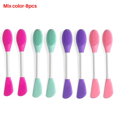 8/4/2pcs Face Brush Set Silicone Facial Mask Applicator Double-head Lotion Spatula Blackhead Face Lip Exfoliator Skin Care Tools