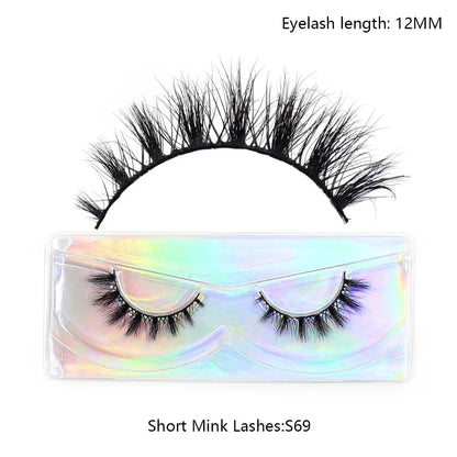 LEHUAMAO Makeup Mink Lashes 3D Short Mink Eyelashes Natural False Eyelashes Fluffy Mink Lashes Extension 12mm-15mm Eyelashes