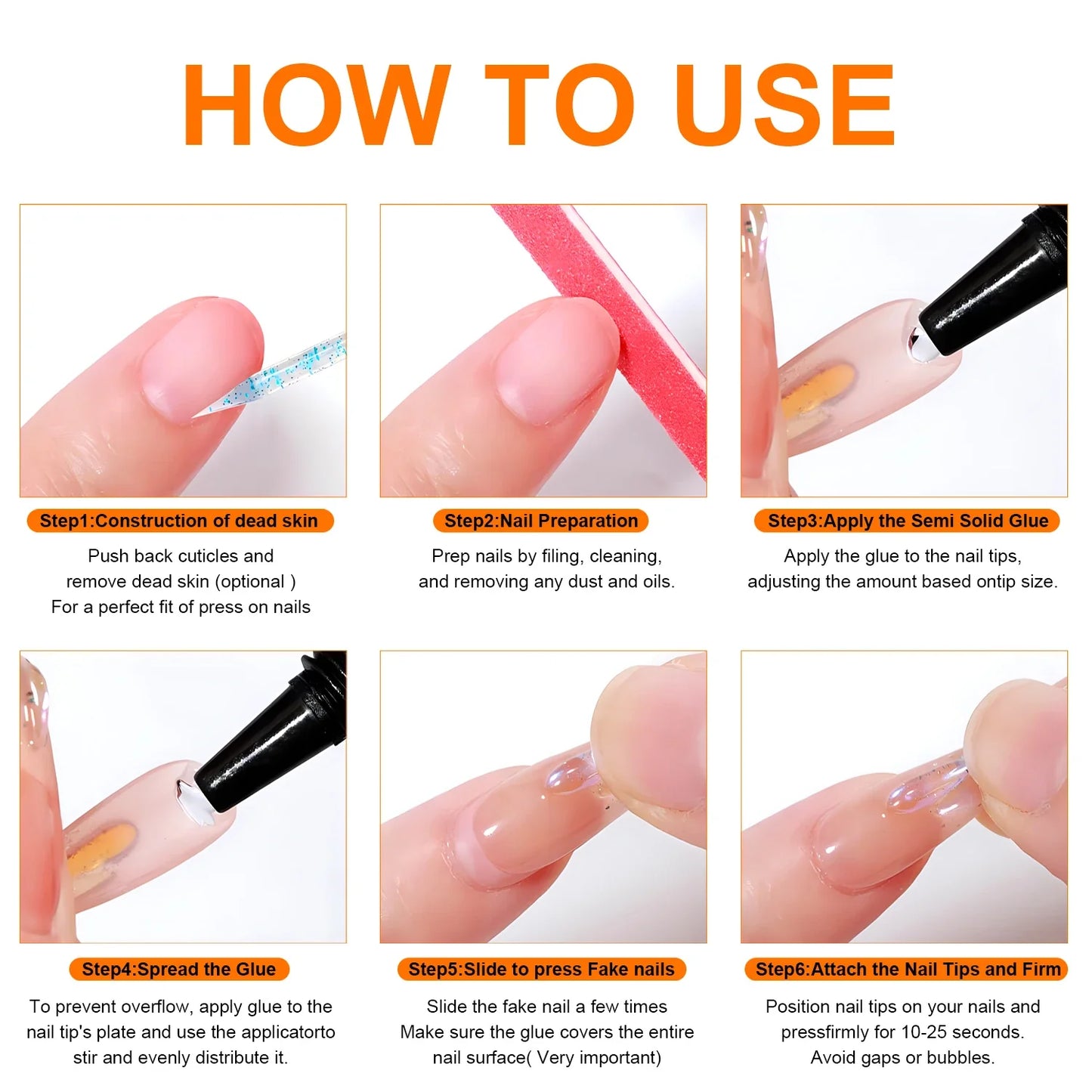 Quick-Dry Nail Glue，Semi solid Super Strong Adhesive For Press-On Nails，Rhinestones，Acrylic Nails，Fake Nail，No need UV/LED Cured