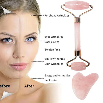 Face Slim Skin Massager Roller Set Guasha Board Resin Scraper Wrinkle Remover Massage Roller for Facial Lifting Care Tool