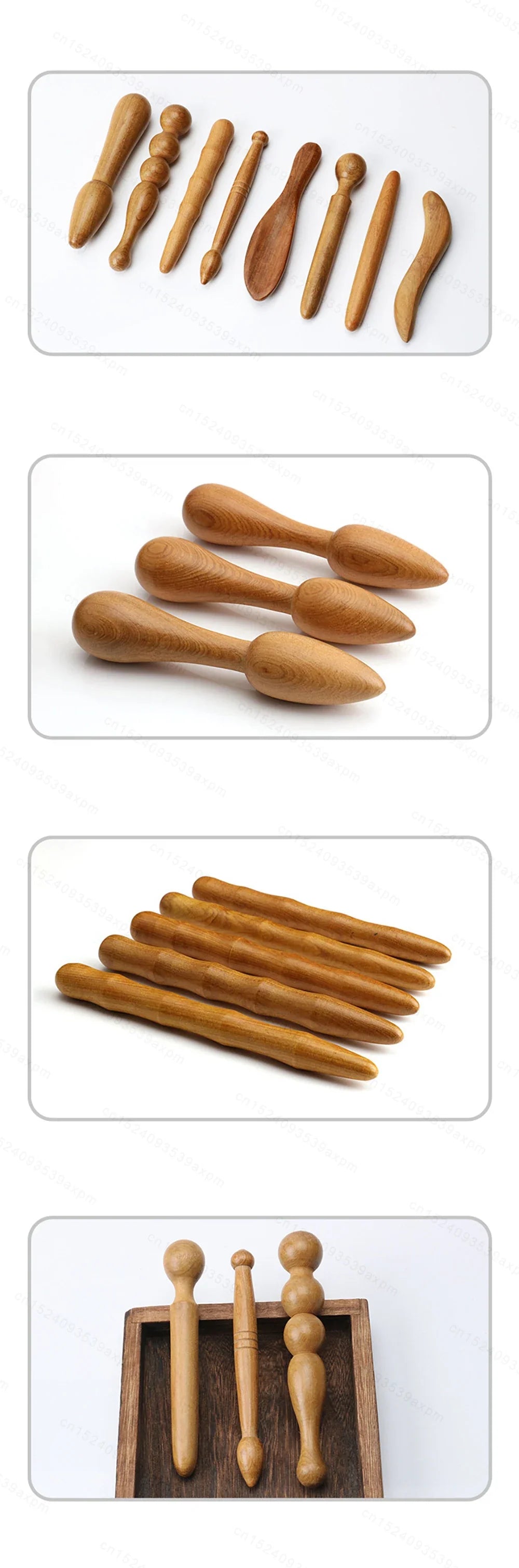 Natural Wooden Acupoint Stick Dial Stick Meridian Pen Massage Stick Body Meridian Stress Relief Foot Sole Acupoint Massage Tools