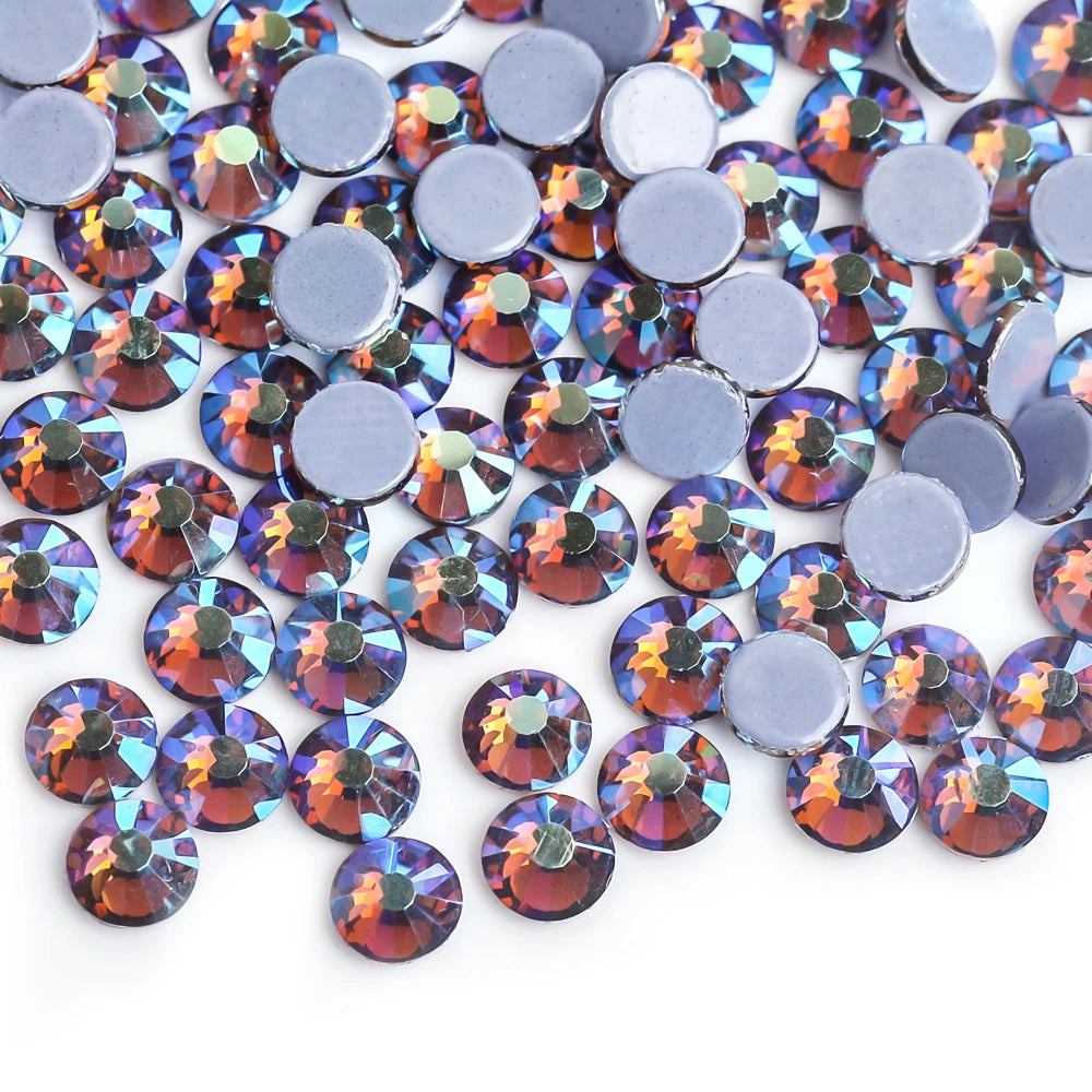 SS16 SS20 Glitter стразы Crystal Hotfix Rhinestones 1440pcs/pack Crystal AB Hot Fix Rhinestone for Apparel Wedding Dress E7021
