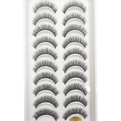 20 Style 10 Pairs Natural 3d Mink Lashes Soft False Eyelashes Cross Messy Dense Eye Lashes Extension Makeup Faux Cils Maquillaje