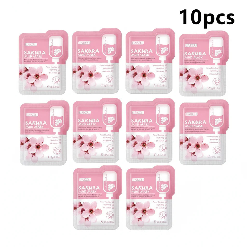 1/5/10 PCS Sakura Mud Mask Nourishing Deep Cleansing Korean SkinCare Product Hydrating Moisturing Skin Conditioning Brightening