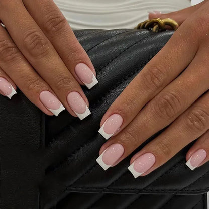 Yellow French Fashion Wearable Nail Art Summer Simple Short Almond Fake Nails Detachable Finished False Nails Press on Nails