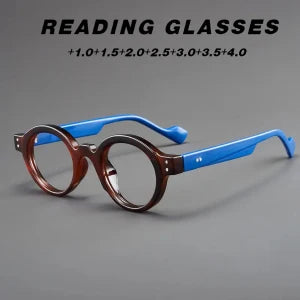 High-end new retro old-fashioned glasses round frame reading glasses anti-blue light Japanese smart zoom for both long and near