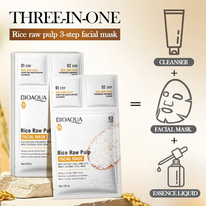 1/5/10/20/30pcs Rice Raw Pulp Collagen Facial Masks Cleanser Serum Moisturizing Firm Hydrating Face Mask Korean Beauty Skin Care