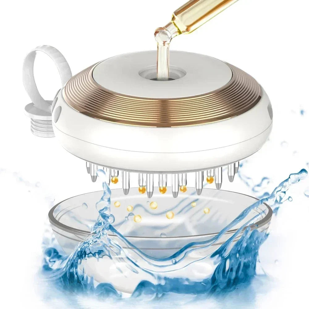 Electric Scalp Massage Comb Therapy EMS Vibration Massage Brush Anti-Hair Loss Medicine Scalp Oil Applicator With Liquid Guide