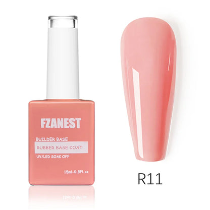 FZANEST 5 in 1 Multifunctional Rubber Base Gel Rubber Builder Base Nail Gel Nude Color Extension Nail Strengthen Gel Nails