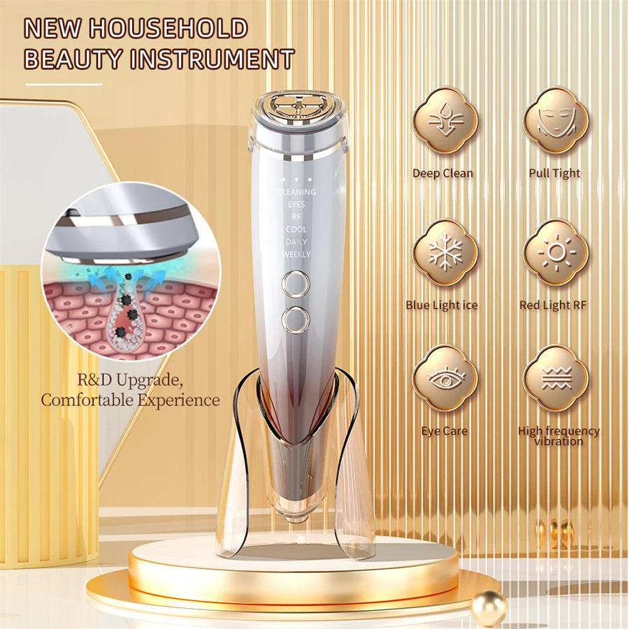6In1 Face Facial Massage Machine Care Lifting Device Facial Massager Photon Light Therapy Face and Neck Massager