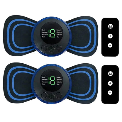 Portable Mini Massage Pad Muscle Pain Relief Micro Current Relieve Fatigue Rechargeable 8 Modes 19 Levels Slim Gel Massage Pad