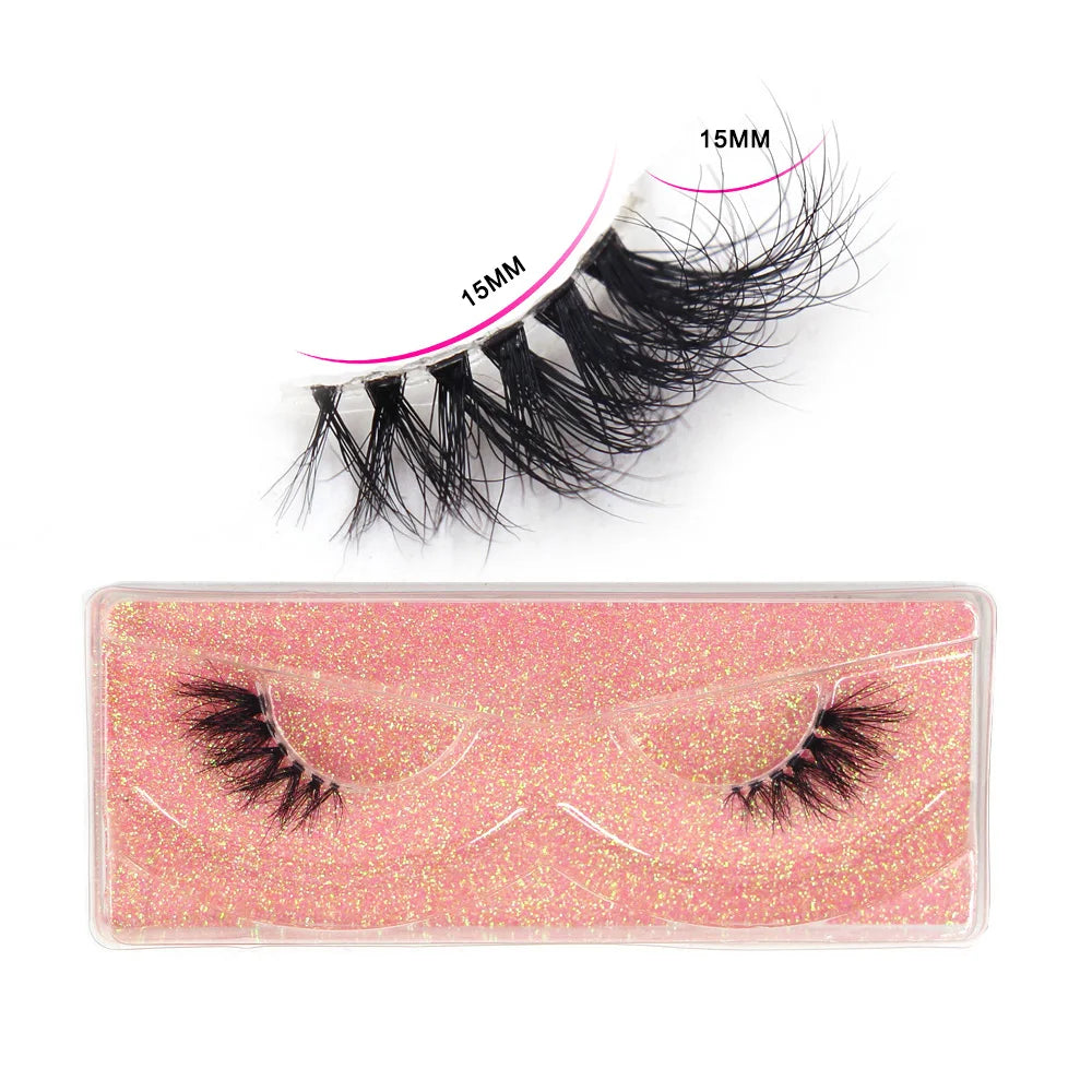 LEHUAMAO Mink Half Lashes Extension Natural Daily Reusable Short Strip Eye Lashes Mink Fluffy Soft Half False Eyelashes Make Up
