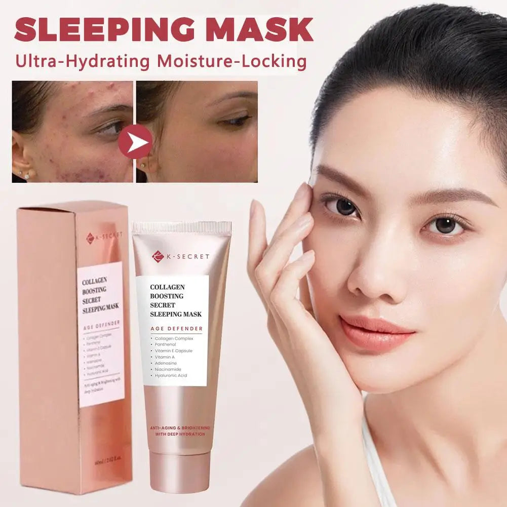 K-SECRET Korean High-End Collagen Sleeping Mask - Gently Cleansing Deeply Hydrating Moisturizing Facial Mask Luxury Skincare
