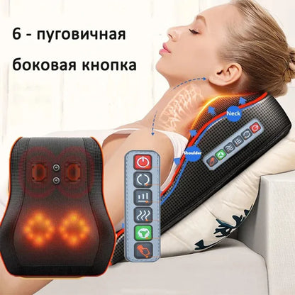 Multifunction Massage Pillow Neck Shoulder Back Electric Healthy Home Car Shiatsu Massager