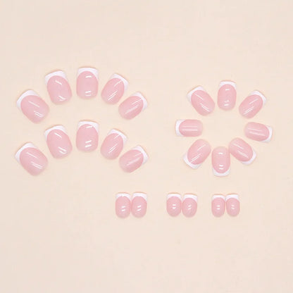 24 Square Short Fake Nails +1 Nail File +1 Piece of Jelly Glue