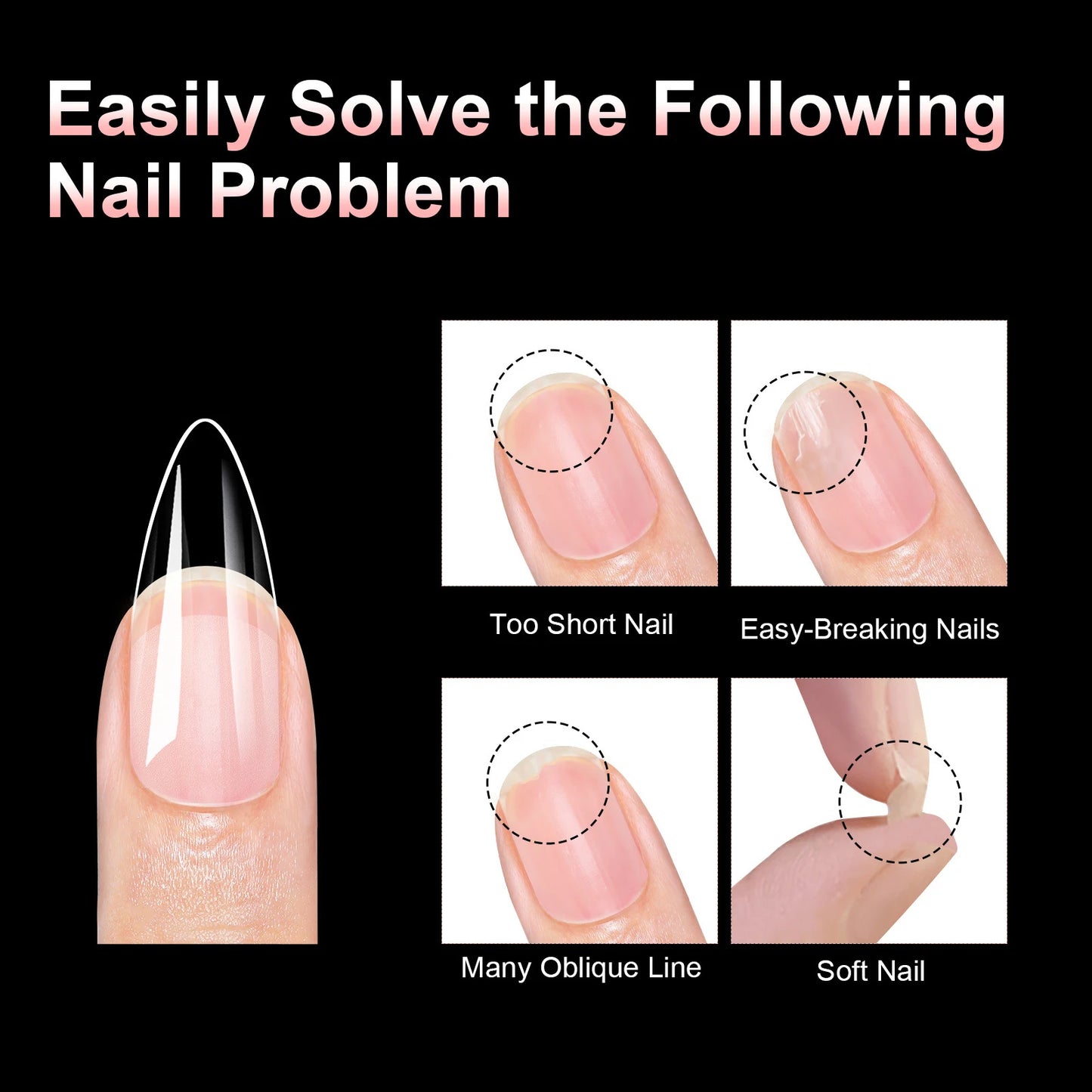 100Pcs Almond Coffin Soft Gel Nails Tips Half-frosted Full Cover Press On Nails Soak Off Gel Nail Extension Tips Capsule