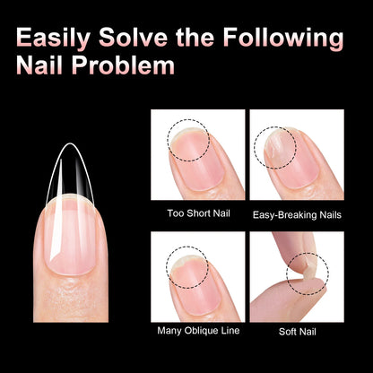 100Pcs Almond Coffin Soft Gel Nails Tips Half-frosted Full Cover Press On Nails Soak Off Gel Nail Extension Tips Capsule