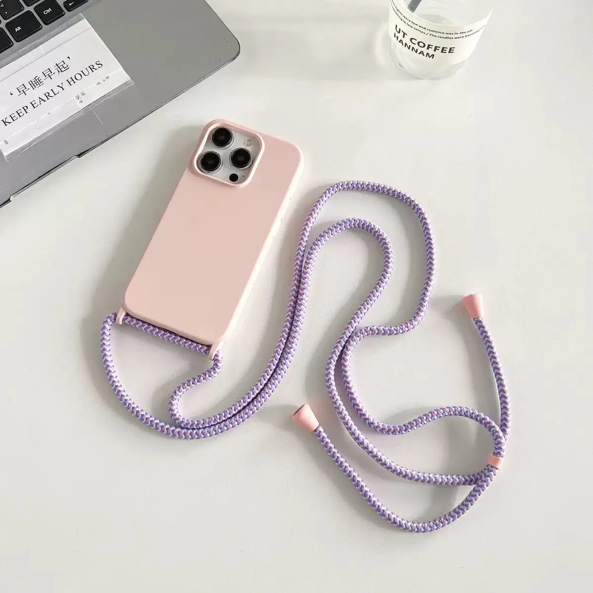 Necklace Strap Cord Crossbody Lanyard Liquid Silicone Case For iPhone 16 Pro 15 14 13 Pro max 12 12mini 7 8 plus