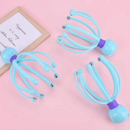 1pcs Random Color Head Massager Octopus Scalp Neck Stress Release Relief Head Care Tool