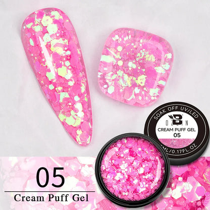BOZLIN 5ml Sparkling Chameleon Mica Shell Gel Polish Colorful Sequins Manicure Semi Permanent Soak Off Nail Art Gel Varnish