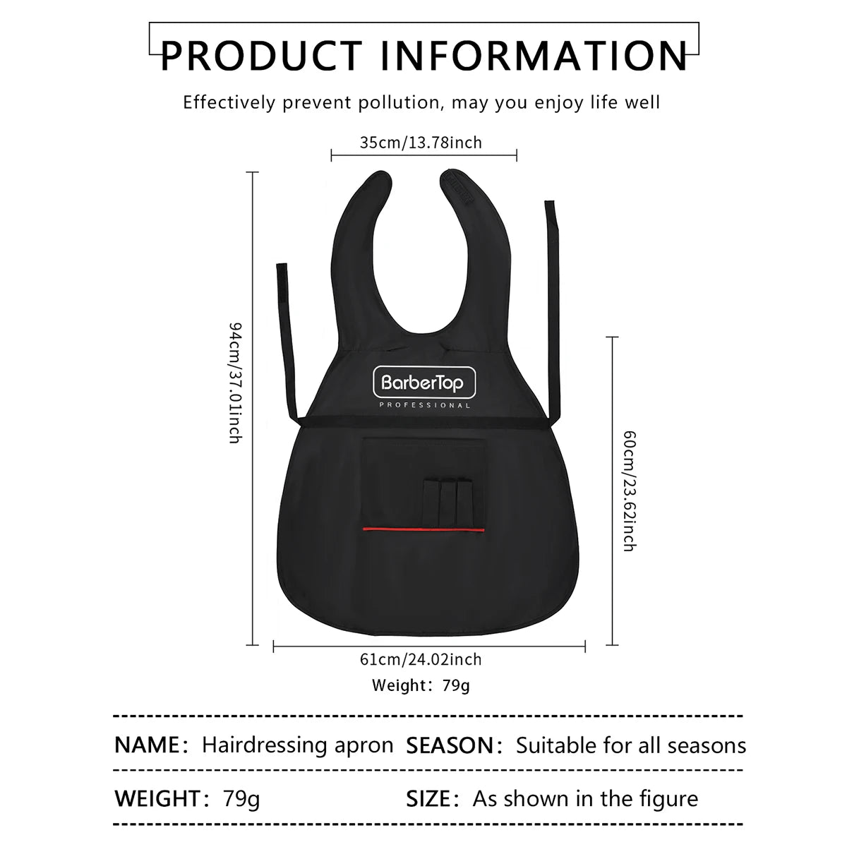 Black Stylist Apron Waterproof Hairdressing Coloring Shampoo Haircuts Cloth Wrap Hair Salon Tool
