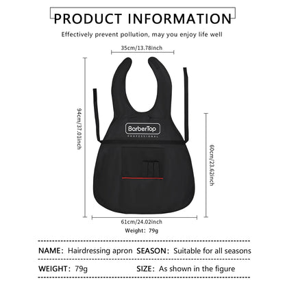 Black Stylist Apron Waterproof Hairdressing Coloring Shampoo Haircuts Cloth Wrap Hair Salon Tool