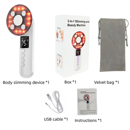 3 IN 1 Slimming Beauty Instrument 3Mhz Ultrasound Cavitation Machine Body Slimming Vibrating Massager Anti-Cellulite Device