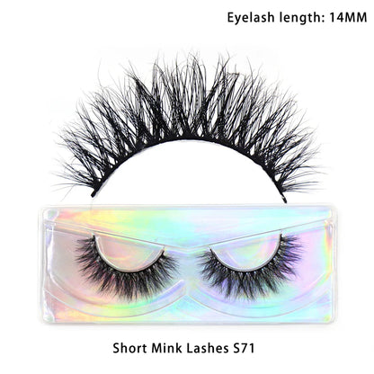 LEHUAMAO Makeup Mink Lashes 3D Short Mink Eyelashes Natural False Eyelashes Fluffy Mink Lashes Extension 12mm-15mm Eyelashes