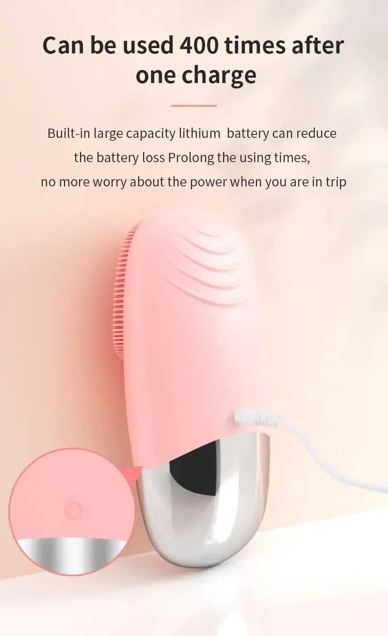 Electric Facial Cleansing Brush silicone IPX7 face massager facial cleanser sonic vibration cleaner deep hole face brush machine