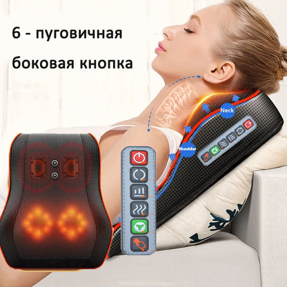 Multifunction Massage Pillow Neck Shoulder Back Electric Healthy Home Car Shiatsu Massager