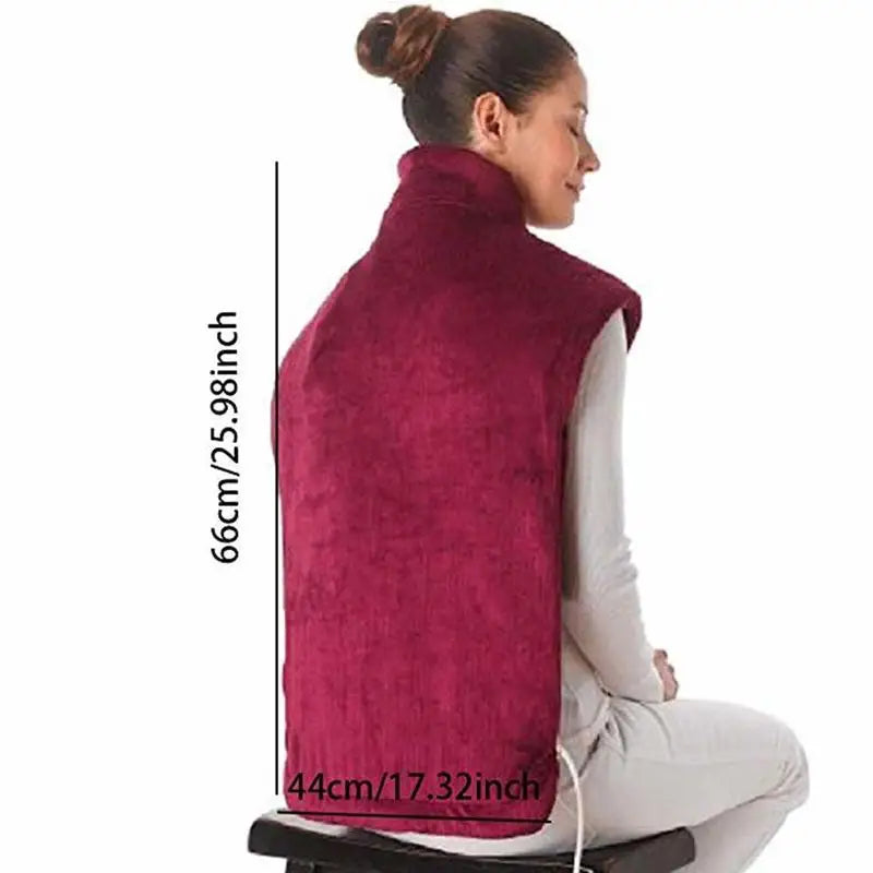 Flannel Health Relief Wrap Neck Shoulder Back Heat Pad Therapy Muscles Pain Relief Pad Massaging Heat Wrap Household Massager