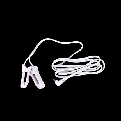 Electrode Lead Wires with 2 Ear Clips for Tens Therapy Machine Massager 2.5mm