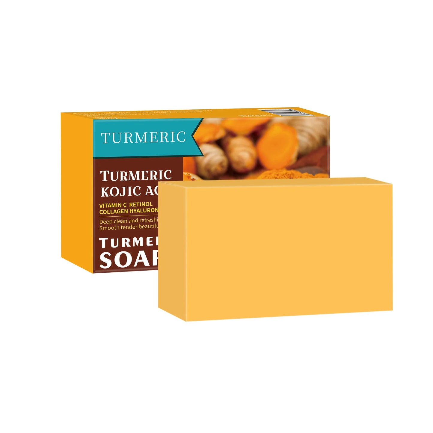 Natural Rice & Turmeric Handmade Soap with Vitamin C | Lemon Essential Oil Cleansing Bar for Face & Body | Organic Skincare Arti