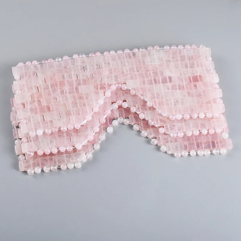 Natural Rose Quartz Eye Mask Massager Jade Relax Sleep Massage Tools Care Stone Face Cooling