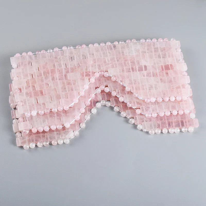 Natural Rose Quartz Eye Mask Massager Jade Relax Sleep Massage Tools Care Stone Face Cooling