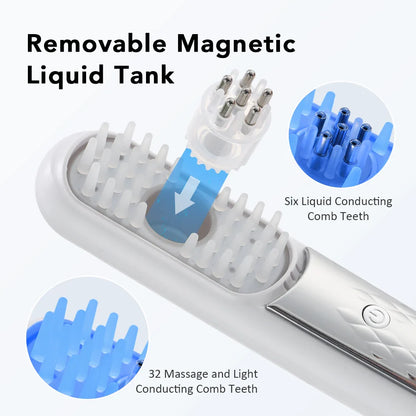 Electric Scalp Massage Brush Red Light Therapy Hair Growth Massage Comb Anti Hair Loss Liquid Oil Applicator Massager Tools