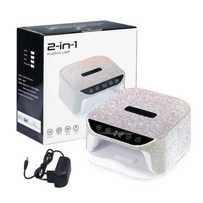 36Leds Diamond Inlaid Nails Dryer Professional UV LED Nail Art Lamp High Power Quick Drying LCD Touch Light Curing All Gel
