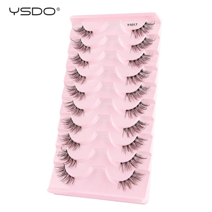 YSDO 3/10 Pairs Fox Eyelashes 3D Mink Natural Soft False Lashes Fluffy Soft eyelashes cat eye Extension Makeup Half Eyelashes