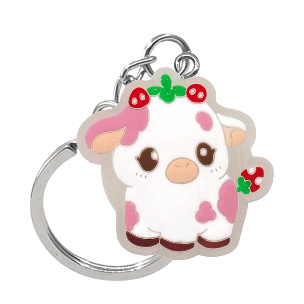 1PCS LED Keychains New Arrival Cute Unicorn Joystick Pig Flower Cat Cow Luminous Keyring Accessories for Car Women Men Key Gifts